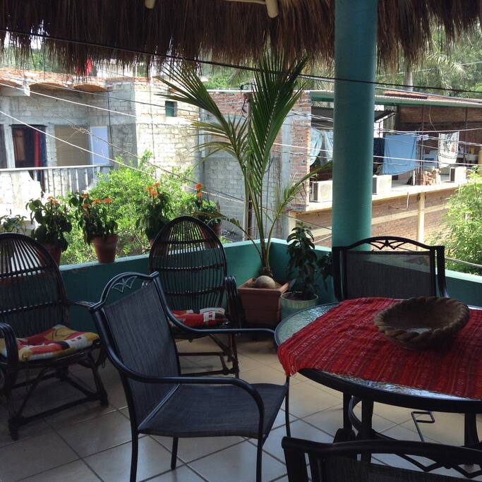 Dining (or sleeping) under the shady palapa...