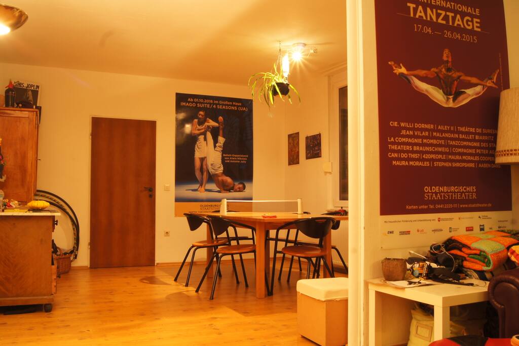 Dining room with multipurpose table