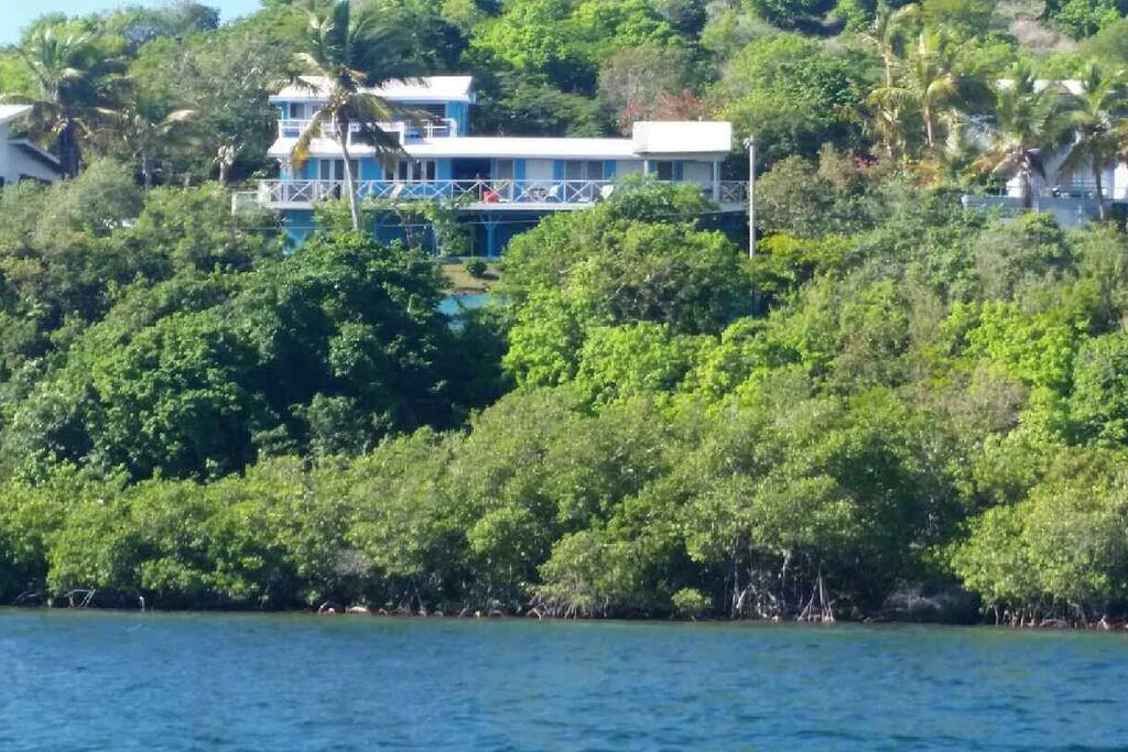 All of Villa Panorama from the water. Panorama East is left side first floor.