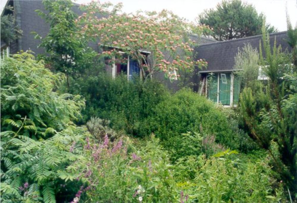 "gîte mauve" à gauche, "gîte vert" à droite