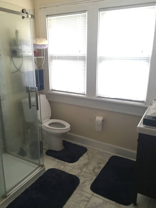 The bathroom. Also remodeled recently. Right outside the guest bedroom.