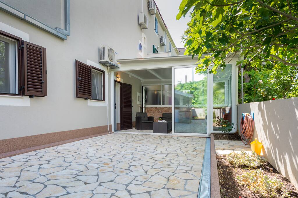 view from the spacious backyard