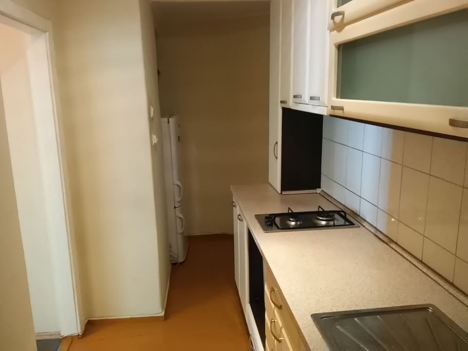 Kitchen with fridge