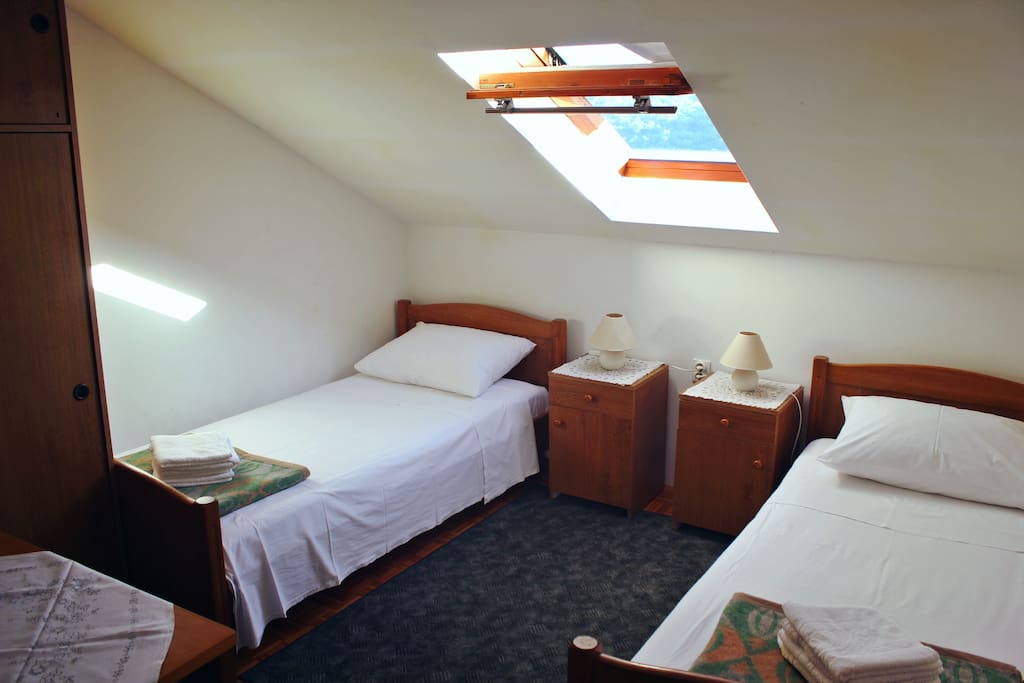First room (two beds)