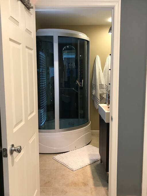 Modern shower that converts to sauna and steam room