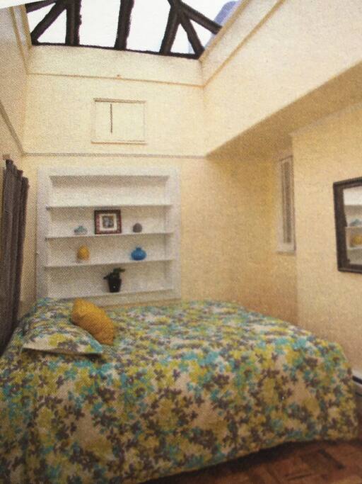 Bedroom with skylight