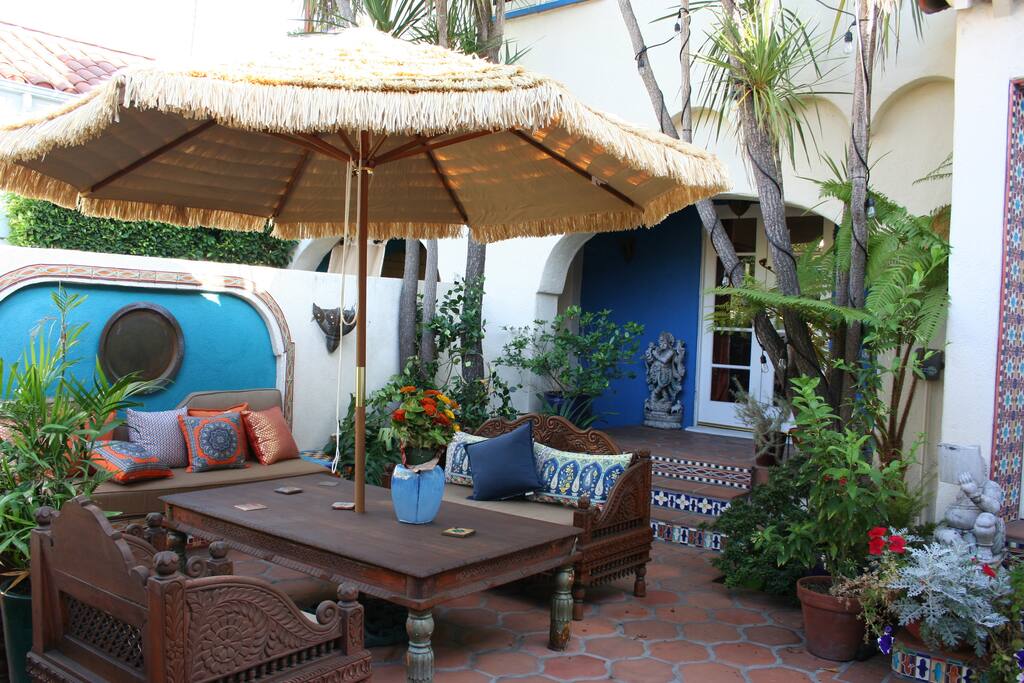 Enjoy your coffee in the Moroccan courtyard
