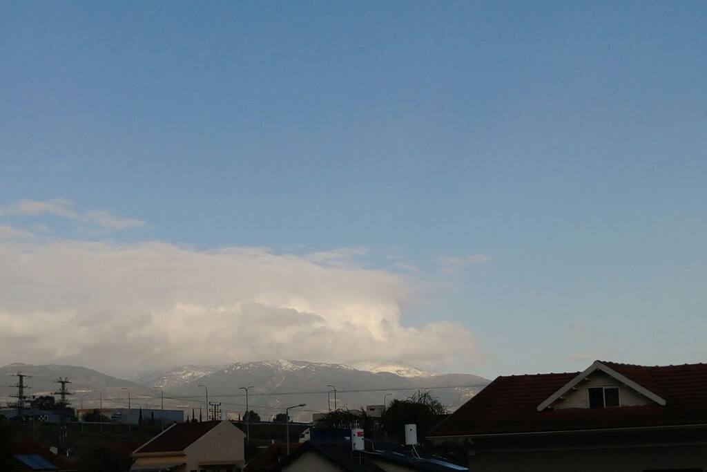 the Hermon mount from the balcony