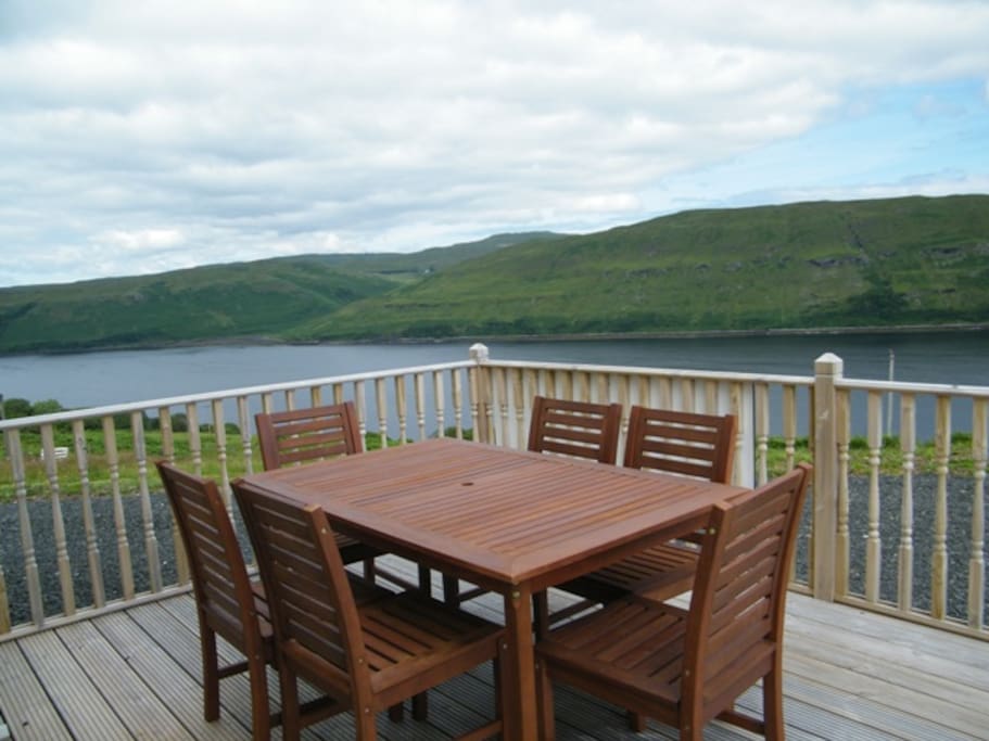 Decking accessed from kitchen