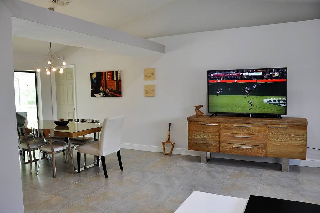 Living room with dining area