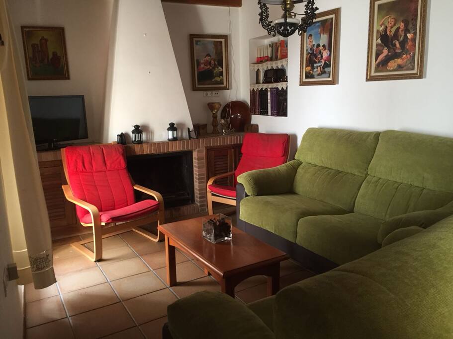 Salón con chimenea