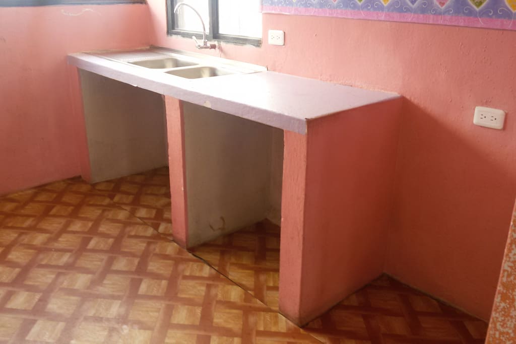 Kitchen space, sink