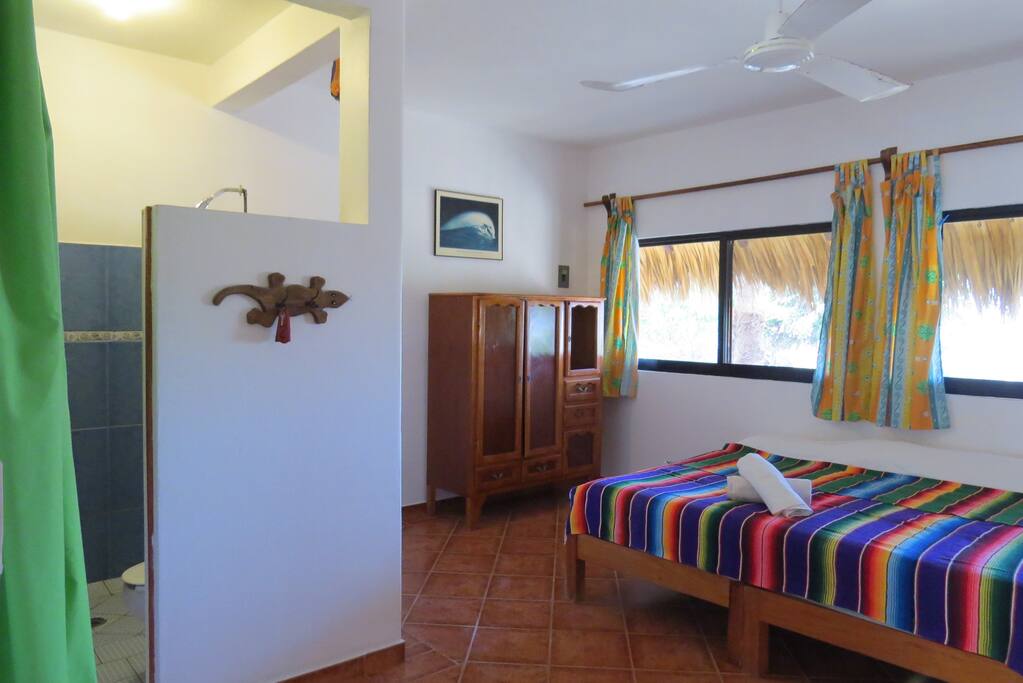 Bathroom with hot water and bedroom