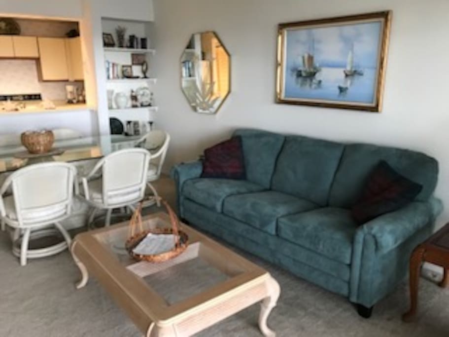 Comfort and extra bed in living area with pull-out couch