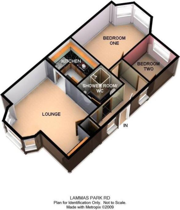 Well proportioned living space. Open plan kitchen.