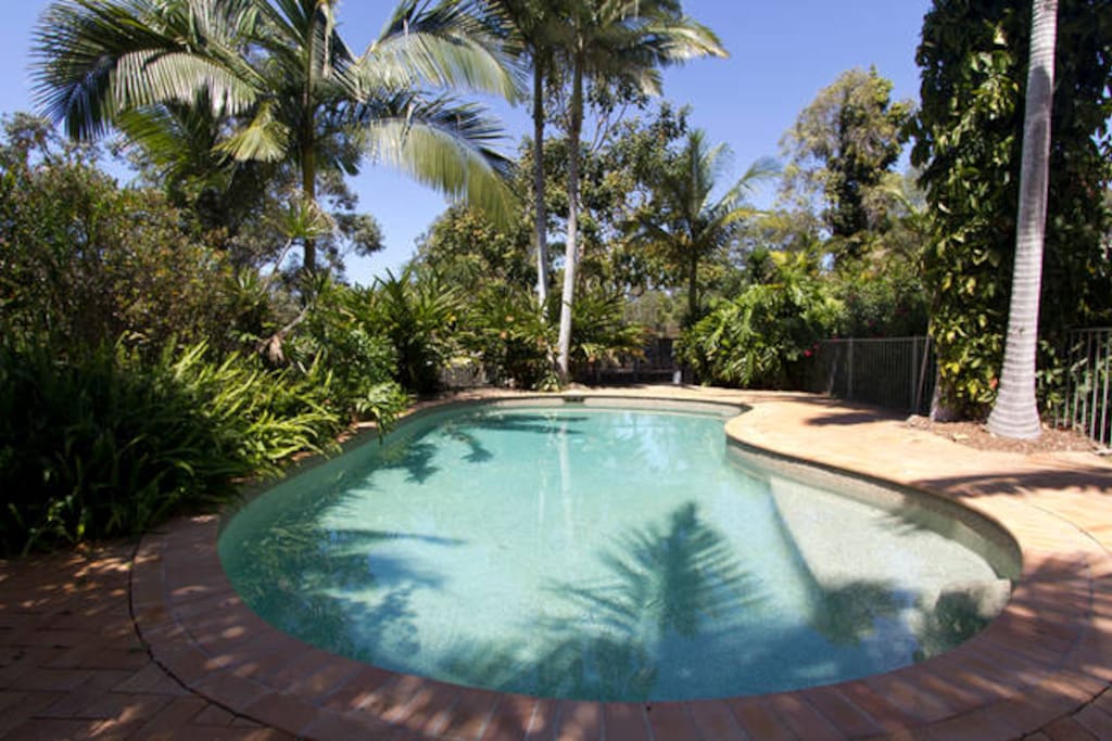 Heated Magnesium Pool & Hydrotherapy Spa just a few steps down from the house.