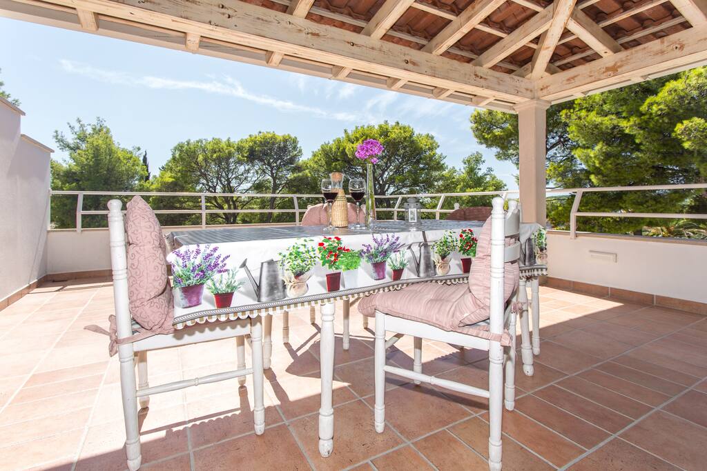 Terrace view on greenery