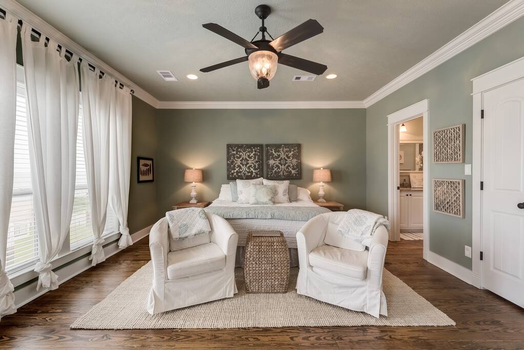 Large master suite with great views.