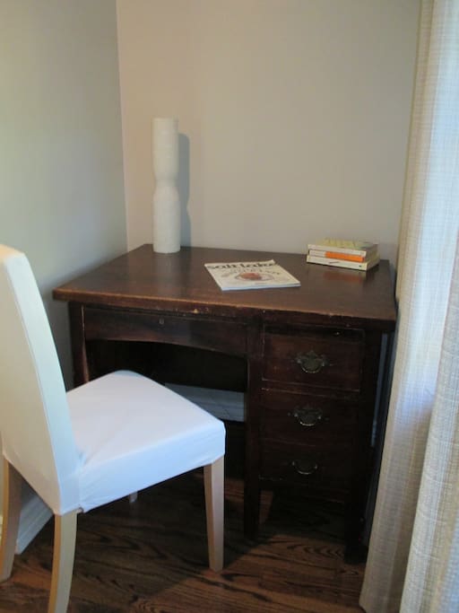 Desk area in bedroom.