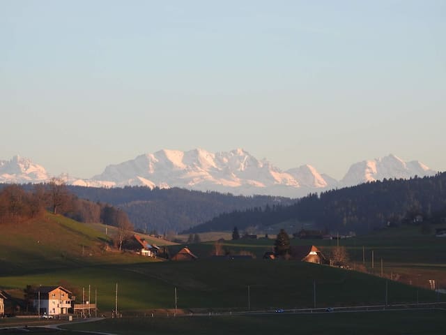 Ferienwohnung im Emmental mit Alpensicht