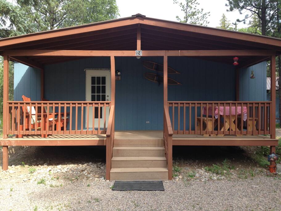Parking is near the side deck.
