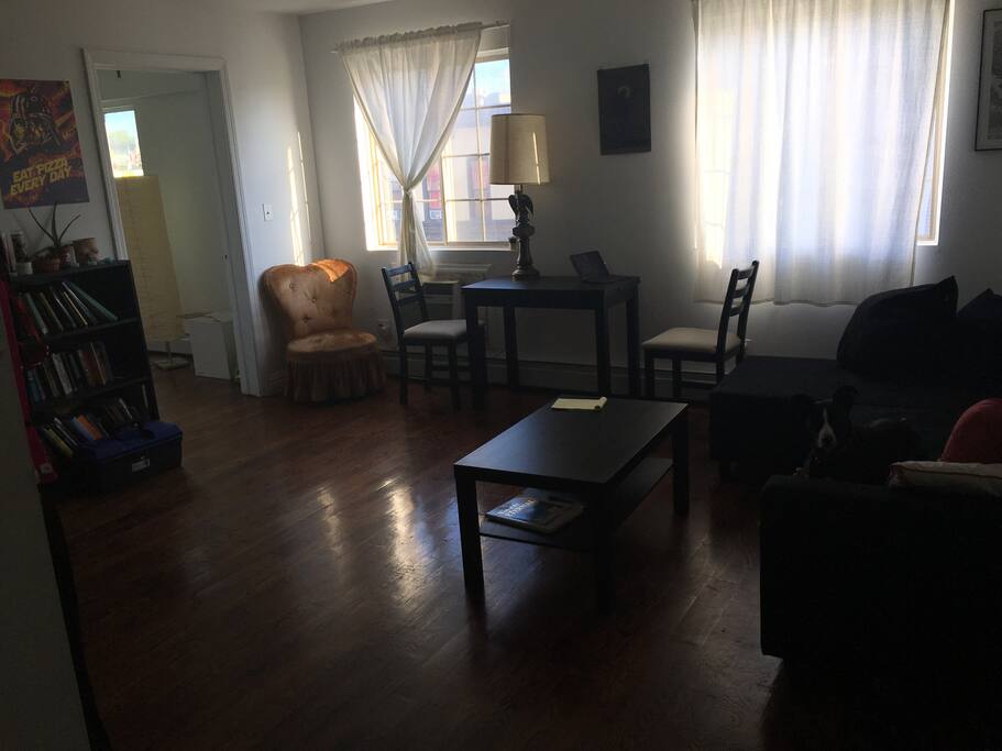 View from the entranceway into the common area