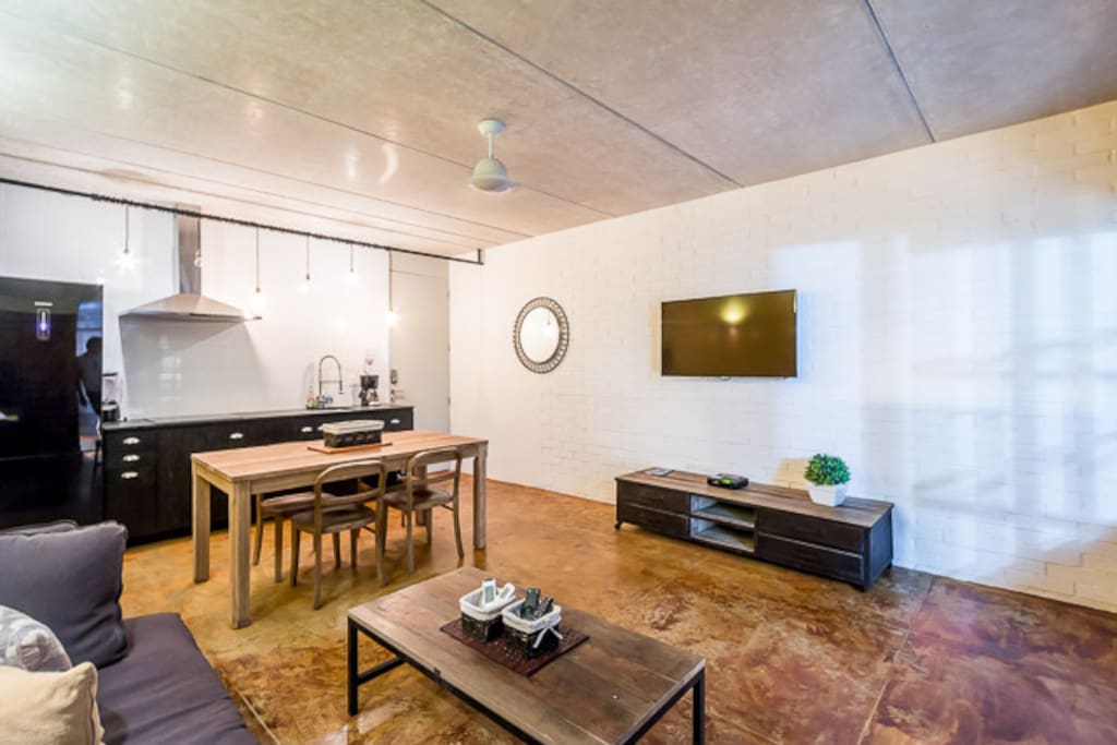 The look and feel of a New York loft yet just minutes from the Caribbean Sea