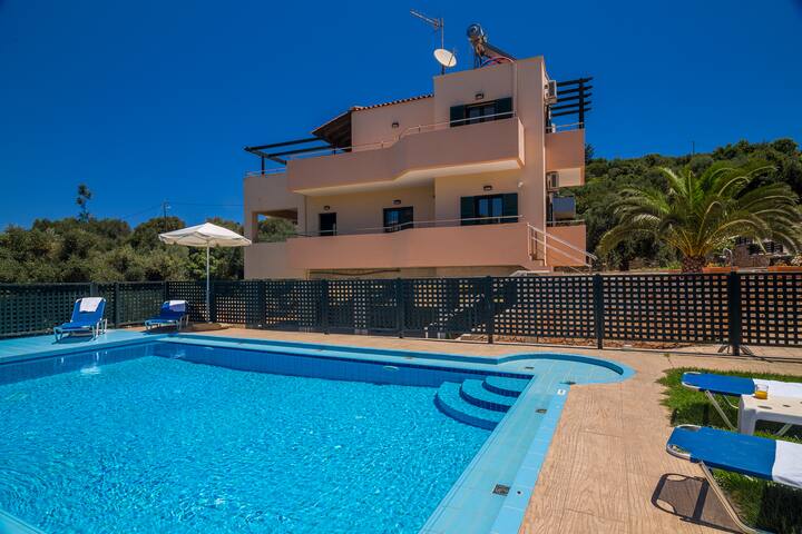 2 floor villa panoramic view of Almyrida area