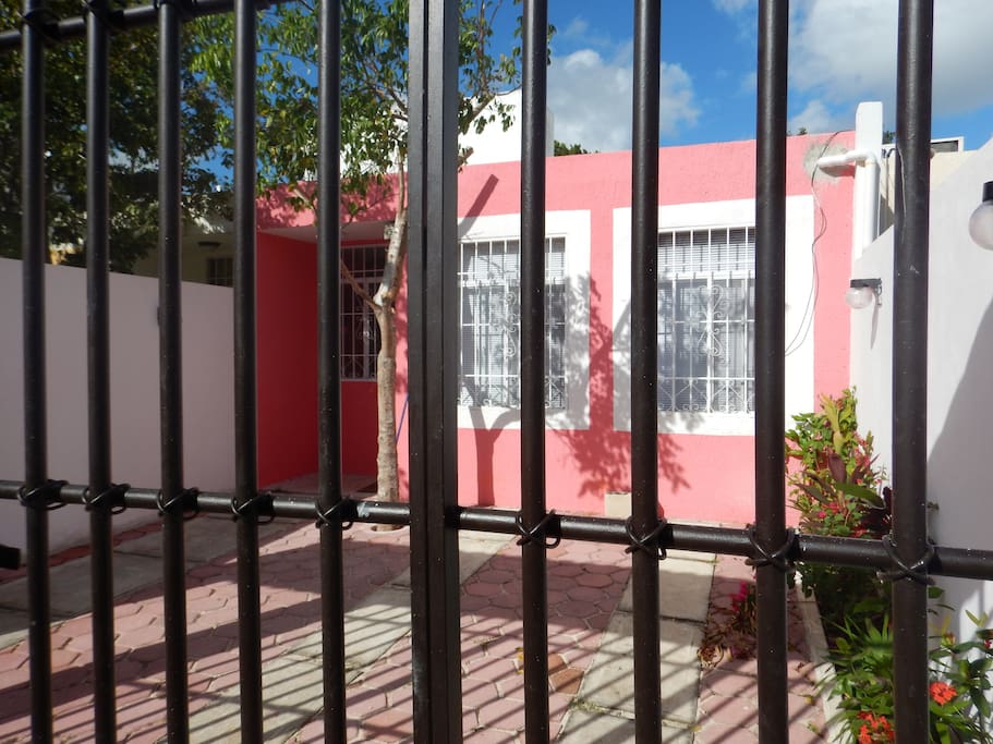 front patio and parking space