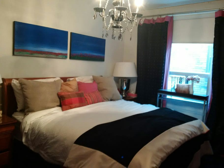 King bed in master bedroom