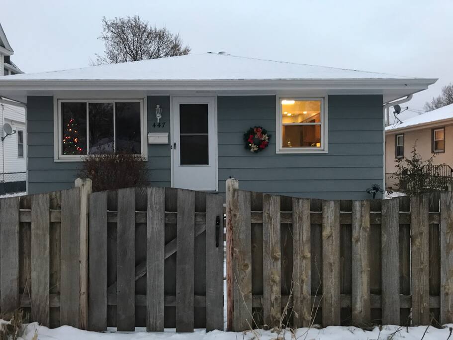 Front of the house, fully fenced