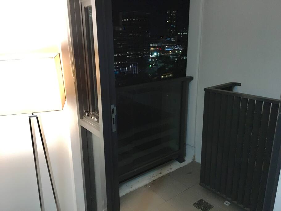 Balcony with city views