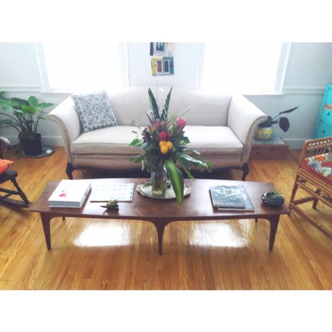 Living room, across from the fireplace.