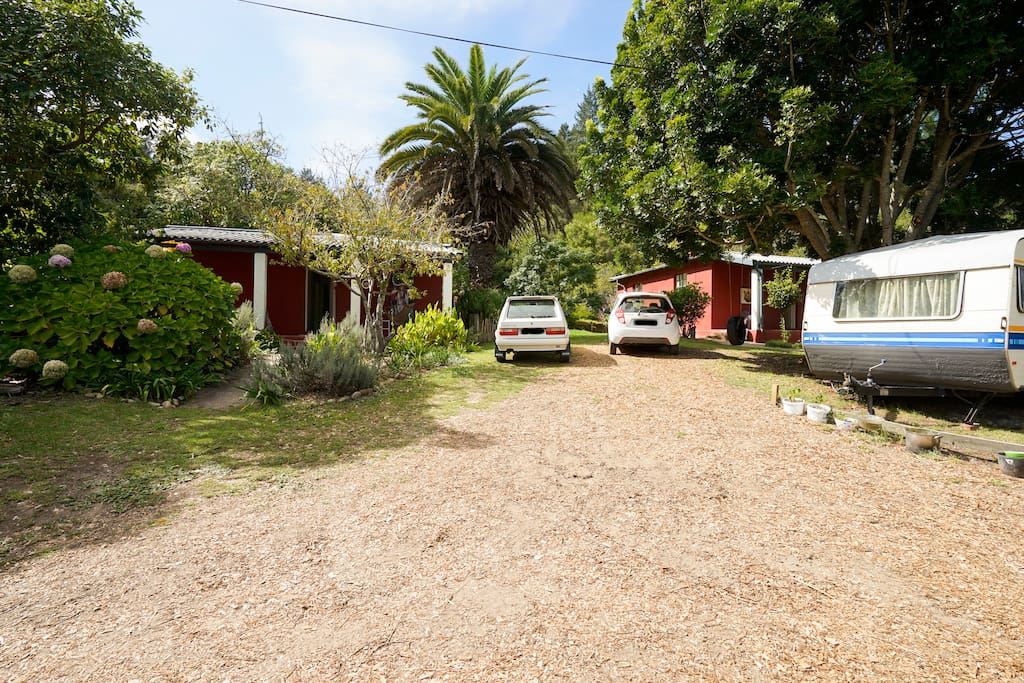 Around the property, in front of the backpacker house