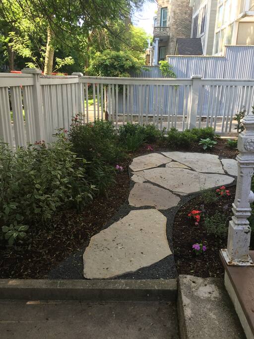 front garden. adirondack chair for reading, drinking