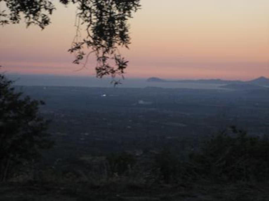 panorama al tramonto
