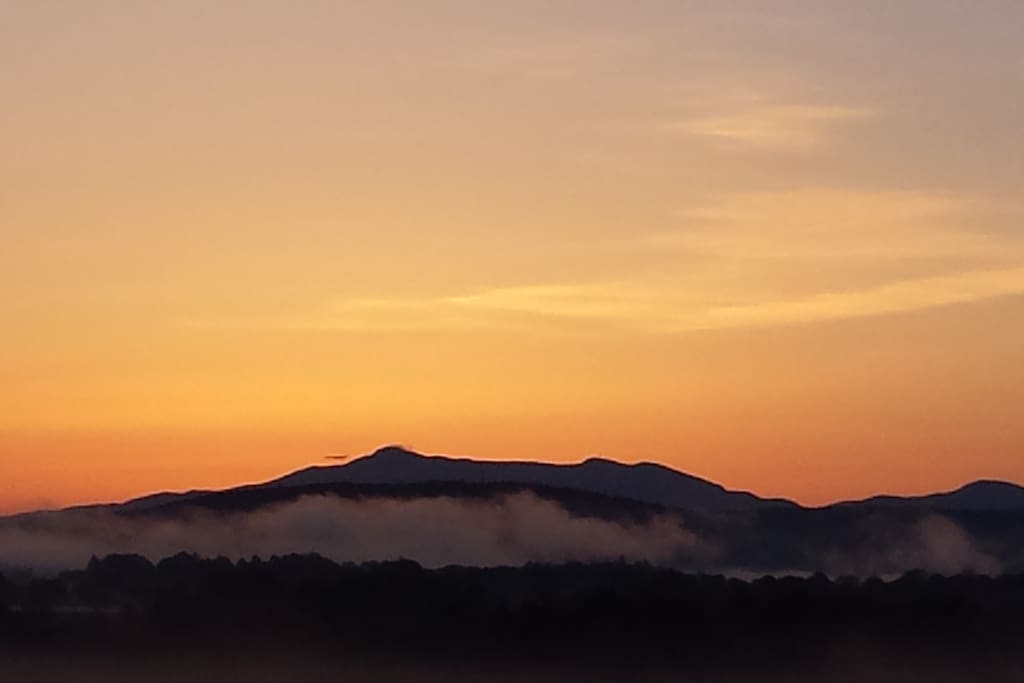 Sunrise looking at the Green Mountains