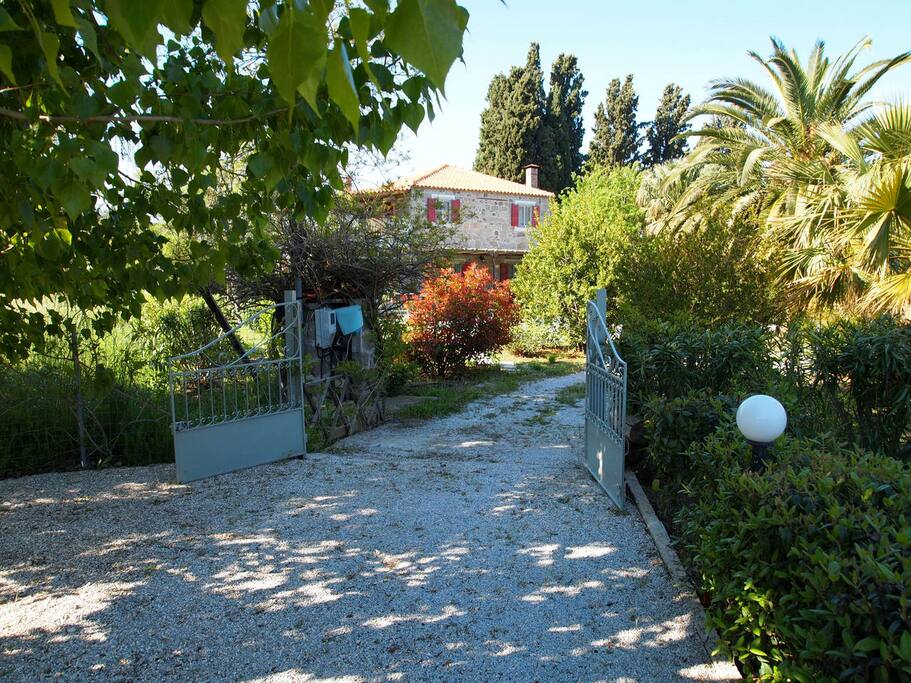Cottage Gate and view of our home