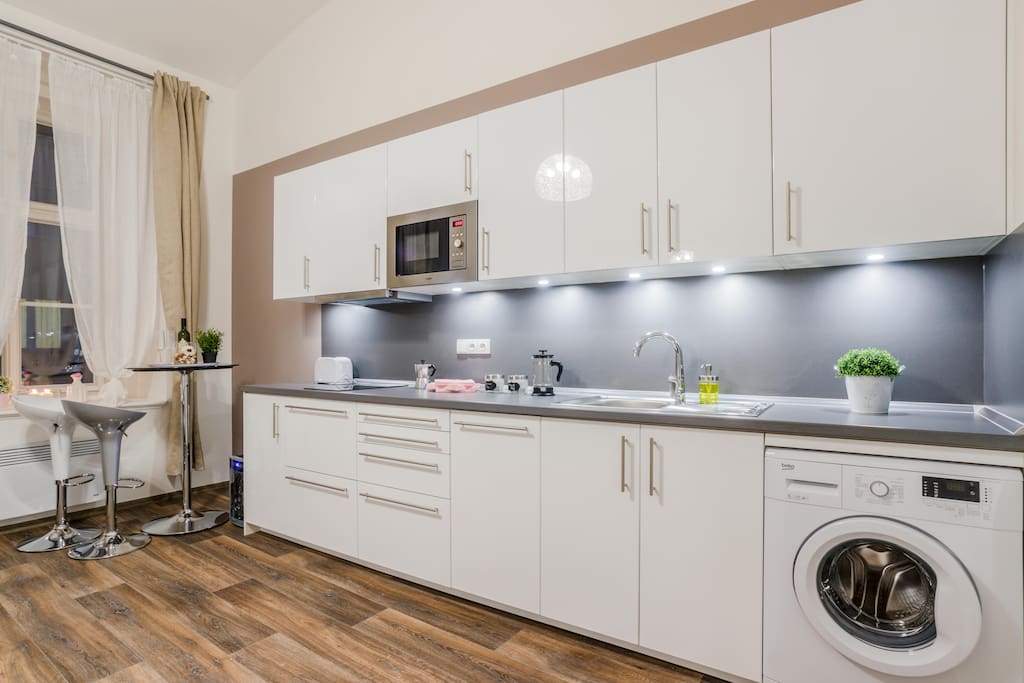 Our fully equipped kitchen offers you everything you need to prepare good food. You will find here also washing machine and dishwasher.