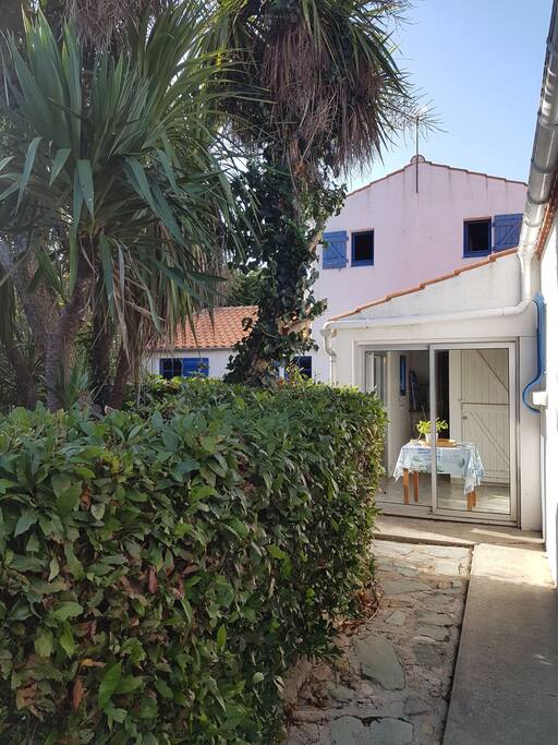 Veranda devant la terrasse en bois
