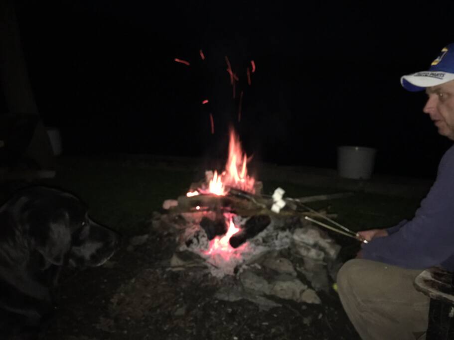 Campfire by the water