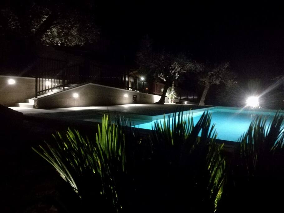 piscine de nuit
