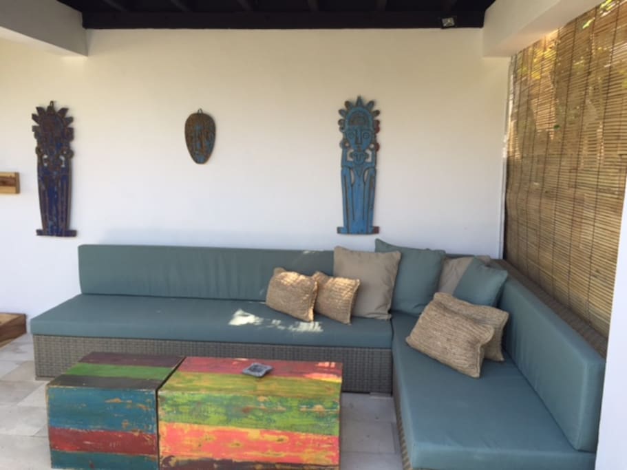 Downstairs lounge area by the pool