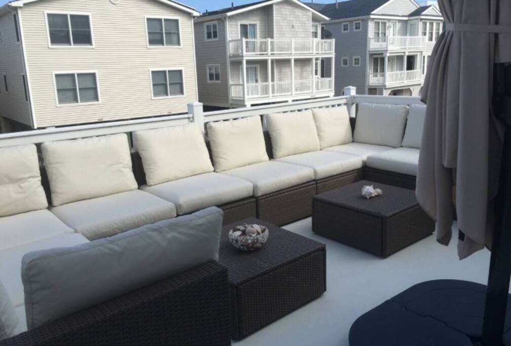 Upstairs, back deck.