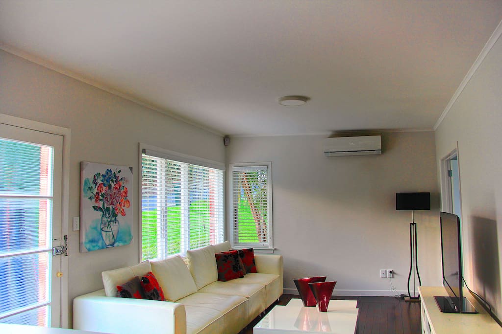 Living room with a four seater couch