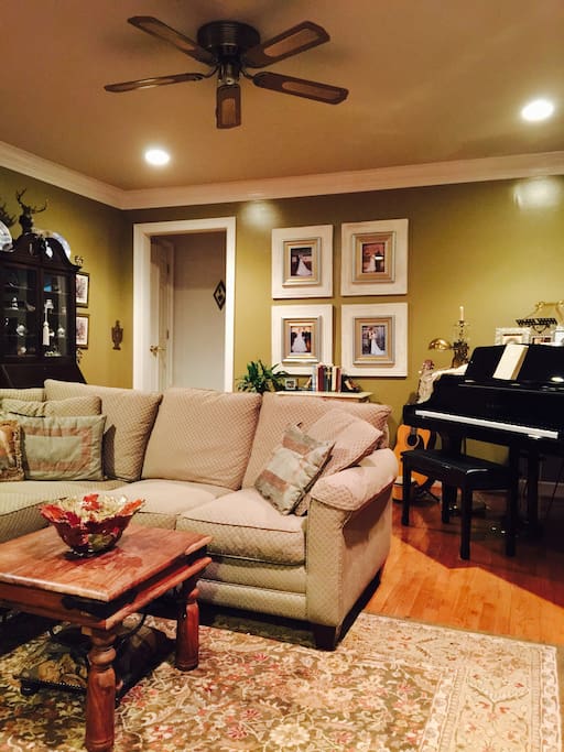 Sit down, watch TV or play a tune on the piano or guitar