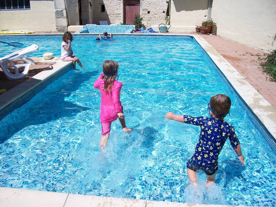 communal pool area with paddling area