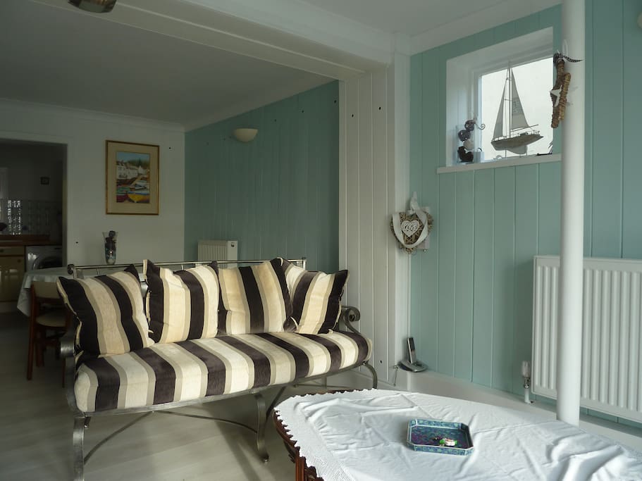 Sitting Room with French doors to shared terrace
