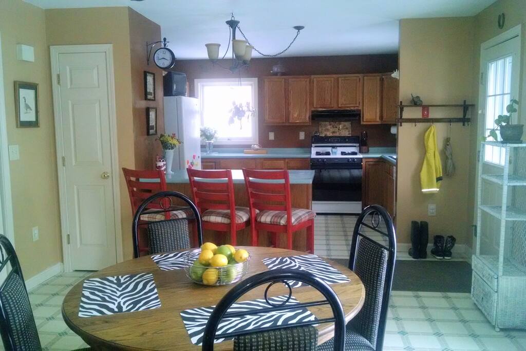Eat in kitchen with a leaf for larger table.