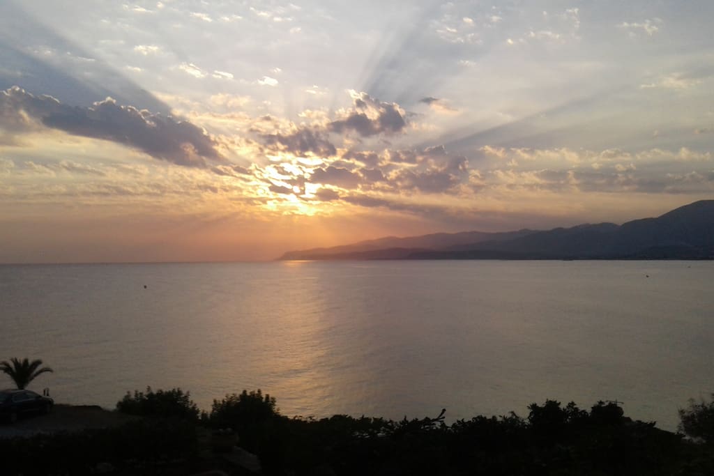 The rising sun from the balcony